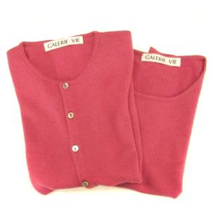 アンサンブルニット カットソー 半袖 カーディガン カシミヤ ピンク系 F ECS