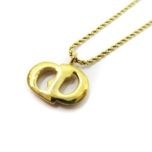 Christian Dior CDロゴ ヴィンテージ ネックレス ゴールドカラー ECS