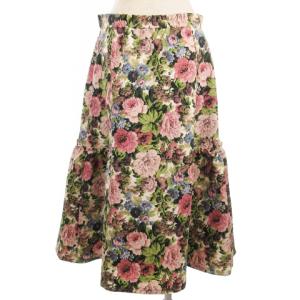 M'S GRACY 22AW ゴブラン調プリント スカート ひざ丈 217502 ピンク系 42