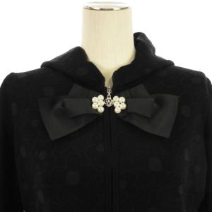 M'S GRACY 318521 23AW スカラフードジップアップニット カーディガン フーディ 花柄 40 ブラック