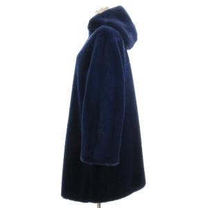 EMPORIO ARMANI FW21-22 コレクション エコファー コート ジップアップ 6K2L88 ブルー 40