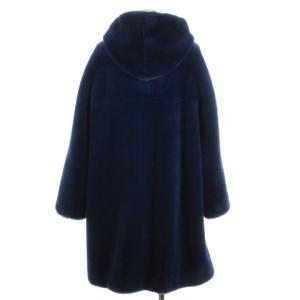 EMPORIO ARMANI FW21-22 コレクション エコファー コート ジップアップ 6K2L88 ブルー 40