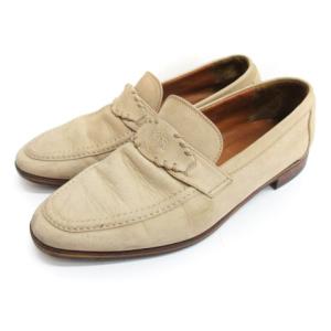 ローファー ヌバック レザー 41 ベージュ 240209E 靴 ECS