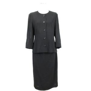 HI FORMAL セットアップ ノーカラー ジャケット スカート 10 ブラック GY11