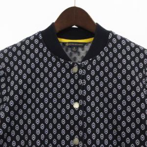 Brooks Brothers 良品 ニット カーディガン 長袖 総柄 紺 ネイビー M トップス