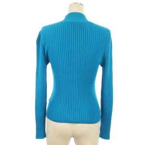 M'S GRACY リボン リブニット セーター 長袖 ハイネック ウール ブルー 40