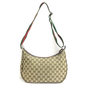 GUCCI GGキャンバス シェリーライン ショルダーバッグ 122790 イタリア製 ベージュ