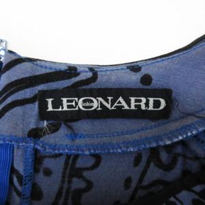 LEONARD カットソー ペイズリー柄 長袖 ギャザー パープル L 240301E ECS