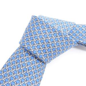 ネクタイ レギュラー V柄 総柄 シルク MR0138 ブルー ECS