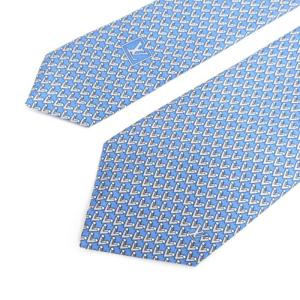 LOUIS VUITTON ネクタイ レギュラー V柄 総柄 シルク MR0138 ブルー ECS