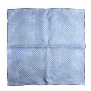 スカーフ ポケットチーフ ハンカチ V柄 総柄 シルク イタリア製 M70894 ブルー ECS