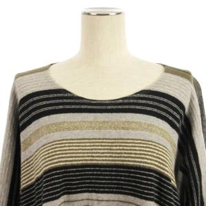 JURGEN LEHL ニット チュニック ボーダー コットン ウール混 ブラック M ECS