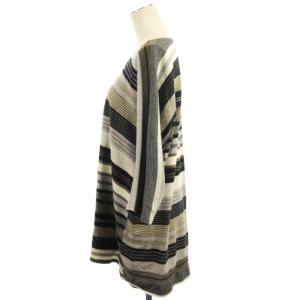 JURGEN LEHL ニット チュニック ボーダー コットン ウール混 ブラック M ECS