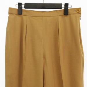 LEONARD FASHION センタープリーツ パンツ ウール ベージュ 70-95 ボトムス ECS