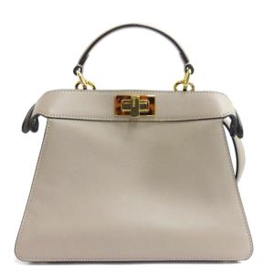 FENDI 8BN327 ピーカブー I SEE U スモール ショルダーバッグ 2WAY グレー