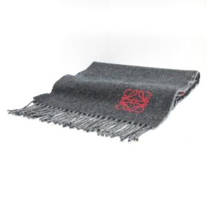 LOEWE アナグラム マフラー カシミヤミックス グレー