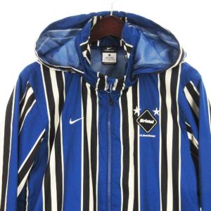 NIKE × FCRB F.C.Real Bristol ストライプ ジャケット パーカー  ブルー S