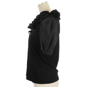 M'S GRACY パフスリーブ フリルカラー カットソー 半袖 215312 ブラック 40