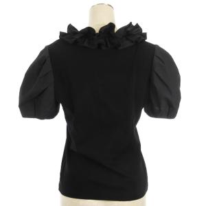M'S GRACY パフスリーブ フリルカラー カットソー 半袖 215312 ブラック 40