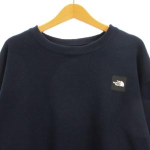 THE NORTH FACE スクエアロゴクルー スウェット プルオーバー トレーナー 裏起毛 NT62041 ネイビー XL ECS