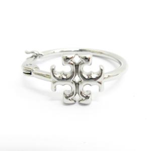 TORY BURCH スモール エレノア フープ ピアス シグネチャー ロゴ 138067 シルバーカラー