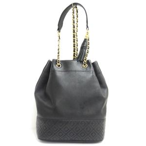 TORY BURCH フレミング ショルダーバッグ ハンド 2WAY 巾着 レザー ブラック