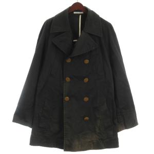 コート ダブル コットン イタリア製 ブラック 48
