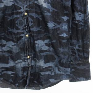 DSQUARED2 ウエスタン デニム シャツ 長袖 カモフラ S74DL0593 イタリア製 インディゴ 46