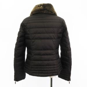 HETREGO ダウン ジャケット ジップアップ ファー ダークブラウン M アウター