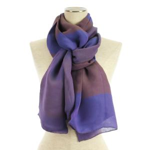 HERMES マルジェラ期 スカーフ ストール シルク フランス製 バイカラー パープル系 ECS