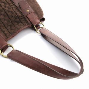 Chloe ショルダーバッグ ニット ロゴ 茶 ブラウン