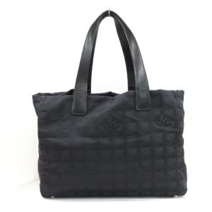 CHANEL ニュートラベルライン ココマーク トートバッグ ハンド イタリア製 8番台 ブラック ECS AA