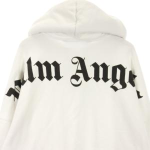 PALM ANGELS パーカープルオーバー アーチロゴ 裏起毛 ホワイト M
