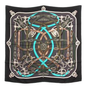 CAVALCADOUR カレ90 スカーフ シルク ブラック