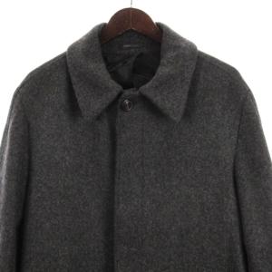 ARMANI COLLEZIONI ニット コート ロング 比翼ボタン ウール チャコールグレー 50