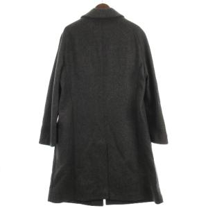 ARMANI COLLEZIONI ニット コート ロング 比翼ボタン ウール チャコールグレー 50