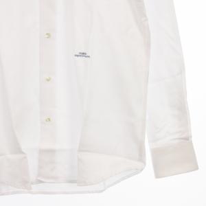 malo optimum タグ付き カッタウェイ シャツ 長袖 ロゴ刺繍 ホワイト 38