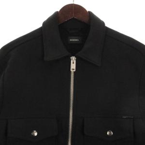 DIESEL スウェット ジャケット ブルゾン メッシュ 切替 裏毛 ブラック XS