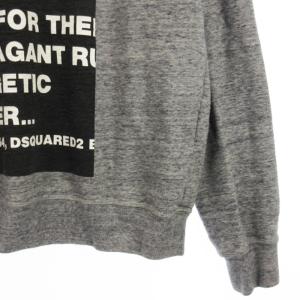 DSQUARED2 21AW 前Vガゼット ランゲージロゴプリント トレーナー グレー S74GU0516 S25477 グレー M