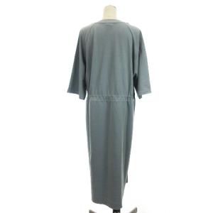 Max Mara LEISURE レジャー ドローストリング ワンピース 5分袖 ラグラン L ライトブルー系  ECS