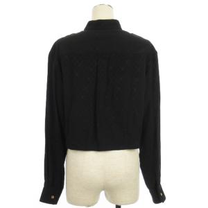 CELINE トリオンフ シルク ブラウス 金ボタン イタリア製 ブラック 36