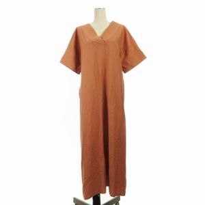 バックシャン ワンピース オレンジブラウン 240510E