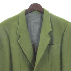 LANVIN テーラード ジャケット シングル 背抜き ウール グリーン 37