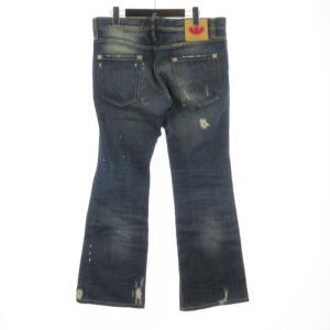 DSQUARED2 ダメージジーンズ デニム パンツ ブーツカット ボタンフライ イタリア製 インディゴ 48
