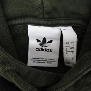 adidas Originals パーカー スウェット プルオーバー ロゴ プリント カーキ L 240531E