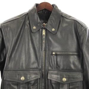 HARLEY DAVIDSON ライダース ジャケット シングル レザー S ブラック