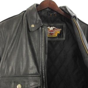HARLEY DAVIDSON ライダース ジャケット シングル レザー S ブラック