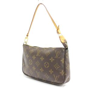 LOUIS VUITTON M51980 モノグラム ポシェット アクセソワール ハンドバッグ ブラウン