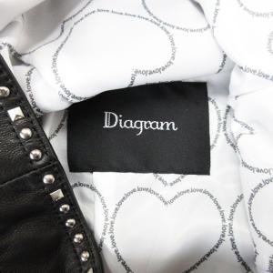 Diagram ラムレザー ジャケット スタッズ 36 ブラック 240620E