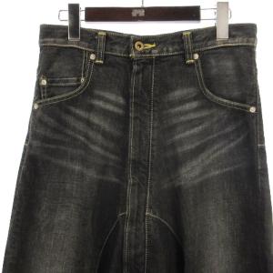 FUMITO GANRYU コムデギャルソン バックジップサルエルデニムパンツ EH-P004 グレー系 S